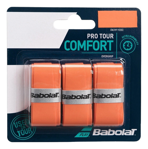 Overgrip Babolat Pro Tour Laranja Com 03 Unidades