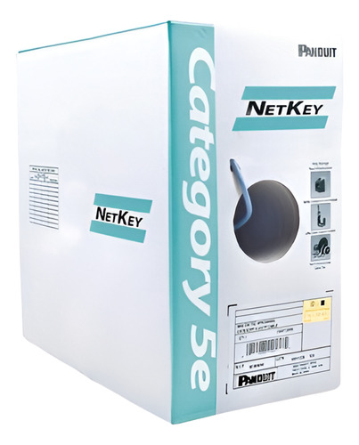 Bobina Panduit 305m Cat 5e Utp Netkey Azul Nuc5c04bu-c