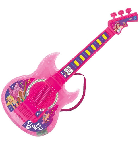 Guitarra Barbie Dreamtopia Com Microfone E Função Mp3 Fun 