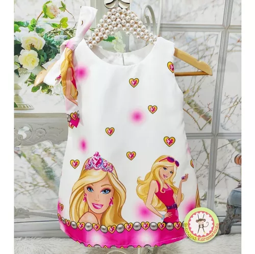 Vestido Barbie trapézio infantil em 2023