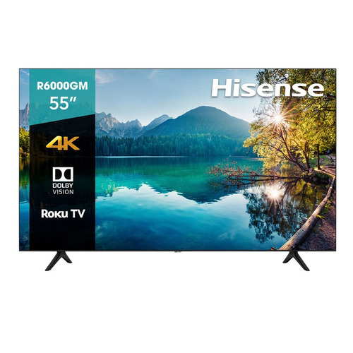 Imagen 1 de 7 de Televisor Hisense Smart Tv 55 Pulgadas 4k Uhd Roku 55r6000gm