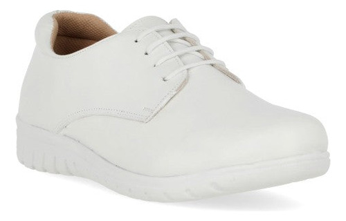 Mocasin Escuela 35124pr Piel Blanco Sin Tacon Liso