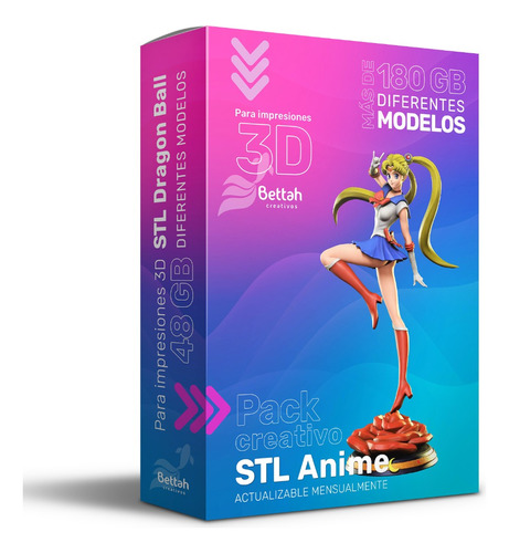 Pack Creativo Stl Anime - Más De 180 Gb - Actualizable!