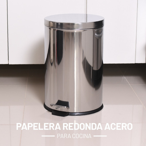 Cesto Basura Tacho A Pedal 20 Lts Acero Inoxidable