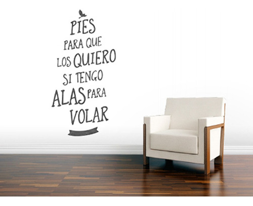 Vinilo Frase Frida Kahlo Pies Decoracion Pared 60x90cm