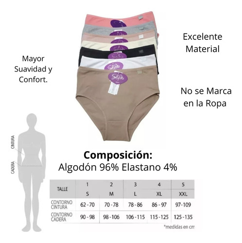 Bombacha Tiro Corto Algodón/lycra Sol Y Oro Art. 1052