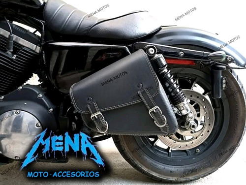 Alforja Mochila Tipo Pistolera Moto Harley Sportster Piel 