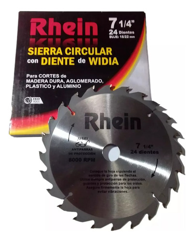 Sierra Circular 48/60 Dientes - Widia 7 1/4'' - Rhein X1