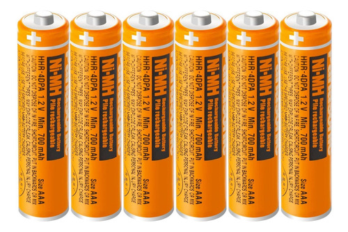 Paquete De 6 Bateras Recargables Aaa De 700 Mah 1.2 V, Bater