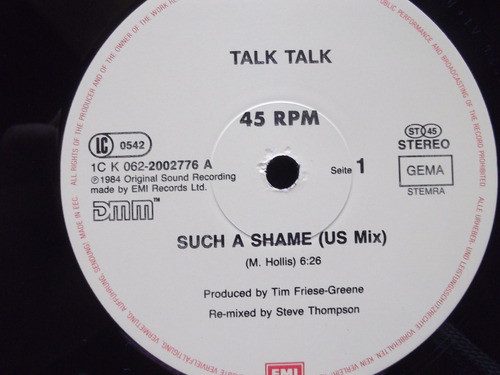Talk Talk - It´s My Life (us Mix) / Such A Shame (us Mix)-