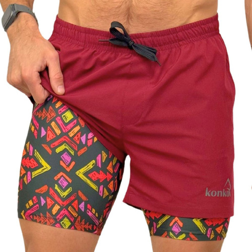 Short Deportivo Ecologico 2 En 1 Calbuco Hombre Konko