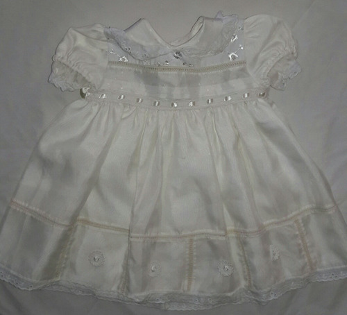 Vestido De Niña Beba Fiesta 12 Meses Blanco Talle 1 Divino