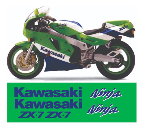 Adesivos Compatível Kawasaki Ninja Zx-7 1990 Verde Kit X790v