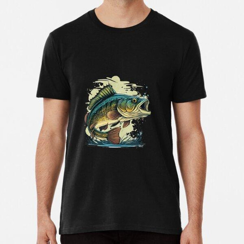 Remera Big Bass Cartoon Fish Algodon Premium