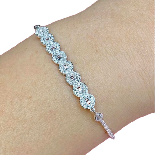 Pulsera De Bodas Veneziana Luxury Regulable Plata Ps 299