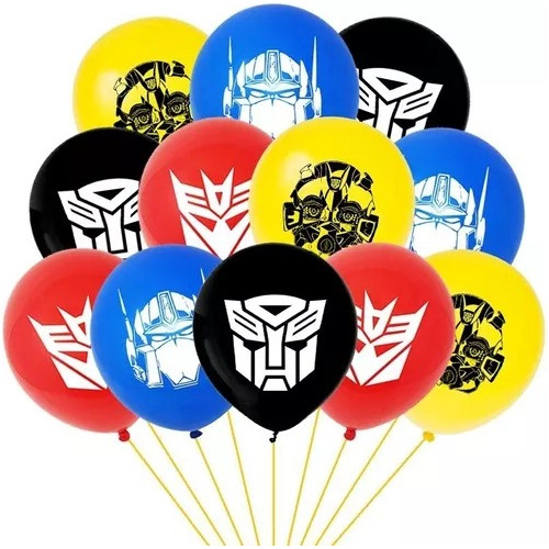 Pack 12 Globos Transformers De Látex