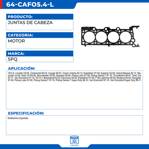 Empaque Junta De Cabeza Lincoln Navigator 1999-2004 V8 5.4