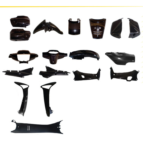 Kit Carenado Honda Wave 2006-2012 110cc (flex) 18 Pzas Negro