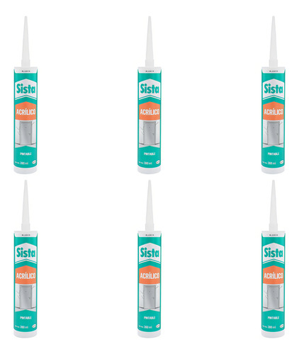 Pack 6 Sista Acrilico Estandar Blanco 280 Ml Henkel