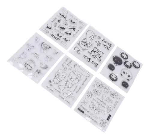 Imagen 5 de 10 de 6 Sellos De Silicona Transparente Con Diseño De Animales