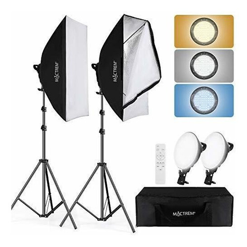 Kit De Iluminación Softbox Mactrem Luz De Estudio De Sistema