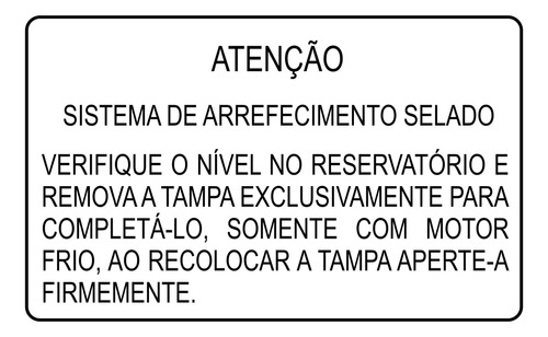 Adesivo Etiqueta Advertencia Arrefecimento Chevette Opala Fg