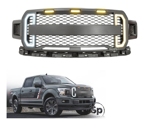 Parrilla Panal Ford Lobo F150 Tipo Raptor 2018/2020 New Led 