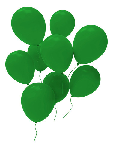 Balão Colorido Festa Aniversário Látex 9 Polegadas Liso 50un Cor verde bandeira