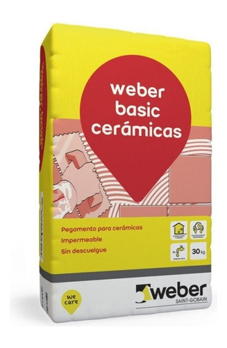 Pegamento Cerámicas Weber Basic 30 K Pared Piso Interior Mm