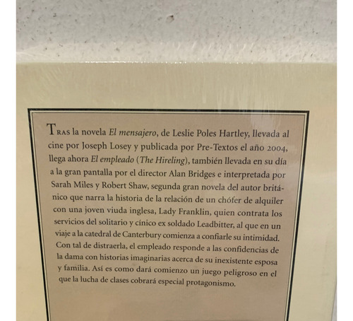 El Empleado L P Hartley · Editorial Pre-textos ·