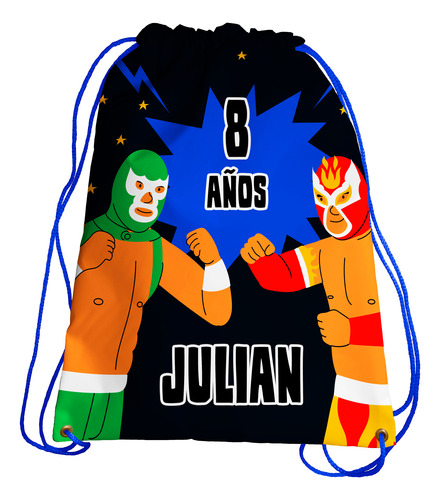 Recuerdo Morralito Fiesta Lucha Libre Personalizado 35 Pzs