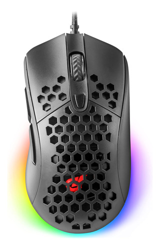 Gunbjo Tyrfing Honeycomb Shell Ratón Juegos Rgb Con Cable, 6