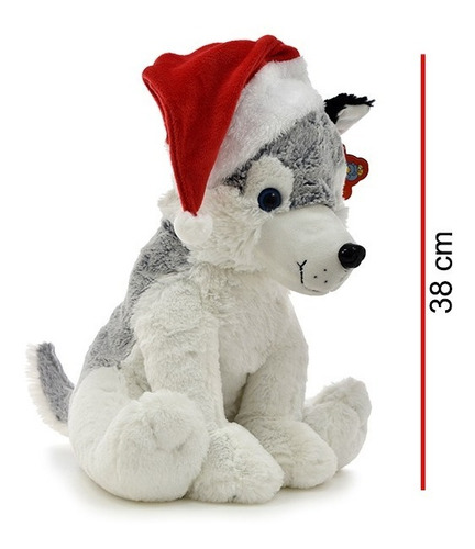 Imagen 3 de 5 de Perro Siberiano Navideño Peluche Grande Phi Phi Toys