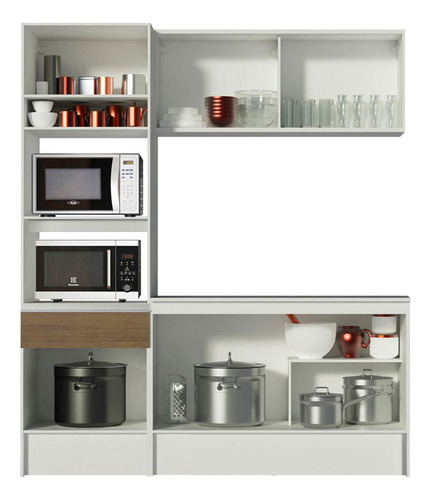 Madesa Gabinete Compacto C/ Arm. Topazio Pop Rust./blanco