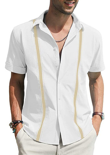 Camisa Cuban Camp Guayabera Para Hombre Mexicaribbean