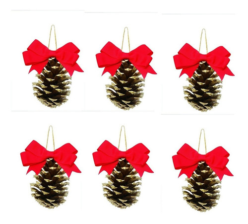 Natal Enfeite De Árvore Mini Pinha Dourada Decoração 6 Unid | Parcelamento sem juros Natal Enfeite De Árvore Mini Pinha Dourada Decoração 6 Unid | Parcelamento sem juros