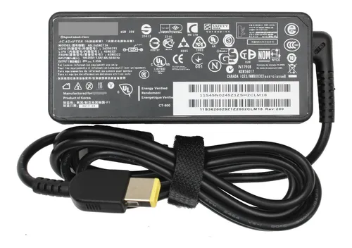 Cargador Lenovo Thinkpad L560 20v/3.25a 65w Punta Rectangula