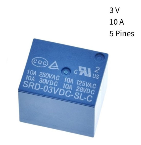 Relé 3 V 10 A Pcb 5 Pines Power Relay Srd-03vdc-sl-c