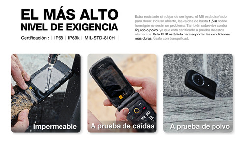 Celular Con Tapa Y Teclado Agm M8 Super Resistente Tipo Cat Negro