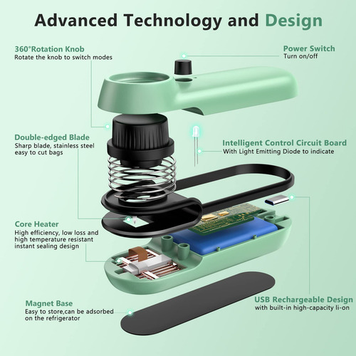 Máquina De Sellado Recargable Usb Utensilios De Cocina