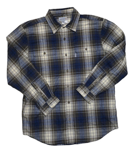 Camisa Carhartt Grande L Cuadros Azul Y Cafe