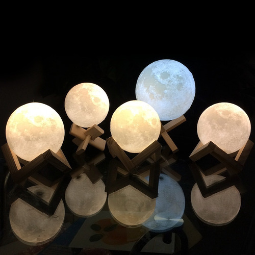 Lámpara Luna Multicolor 3d Touch