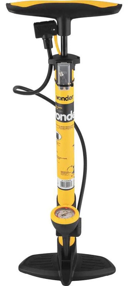 Kit Bomba De Encher C/ Manômetro + 3 Bicos - Vonder Cor Amarelo