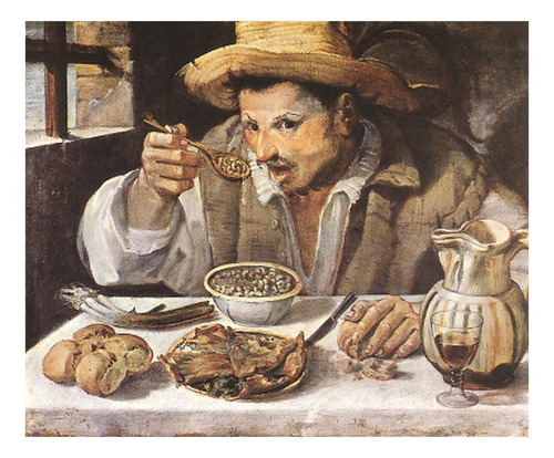 Hombre Comiendo Judías - Annibale Carracci - Lamina 45x30cm