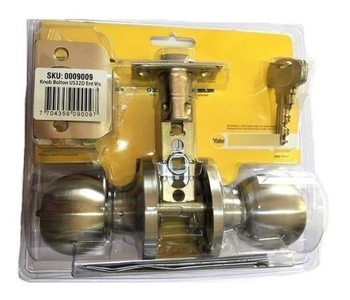 Imagen 4 de 6 de Picaporte Pomo De Puerta Yale Modelo Bolton Con Llaves