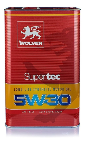 Aceite Para Motor Wolver Supertec 5w30 X5l 100% Sintético