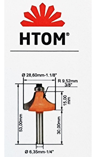 Htom Edge Breaker de 1-1/8 pulgadas - Professional Tupia
