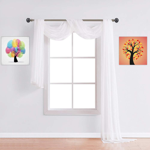 1 Par De Cortinas O Bufanda De Color Transparente Warm Home