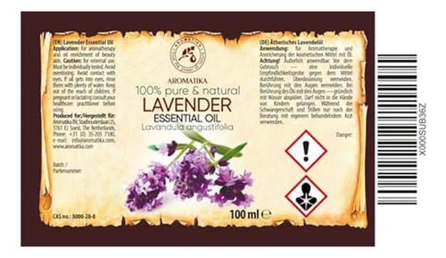 Aceite Esencial De Lavanda Lavandula Angustifolia 1 L