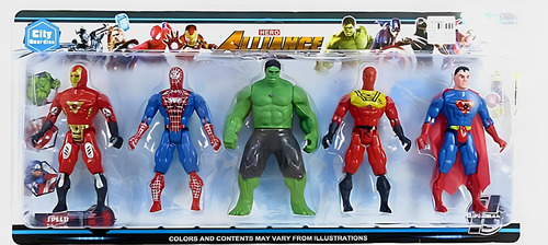 Súper Héroes The Avengers En Blíster Por 5 Con Luz Juguete 